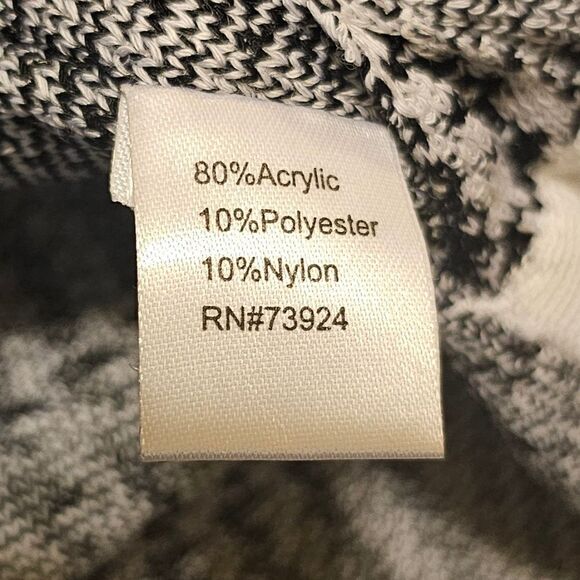 NWT MING WANG Black White Knit Houndstooth Plaid Jacket - Size Small - Picture 7 of 8